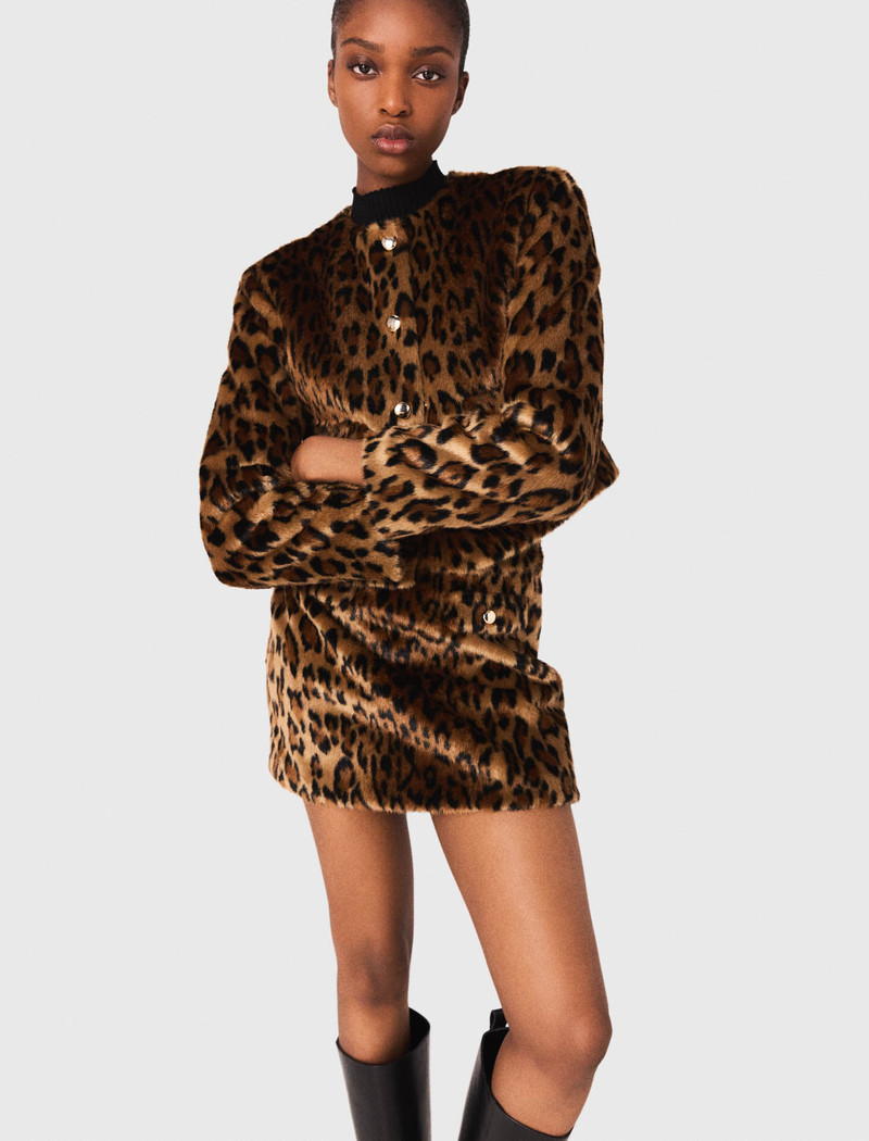 Leopard faux fur jacket 5