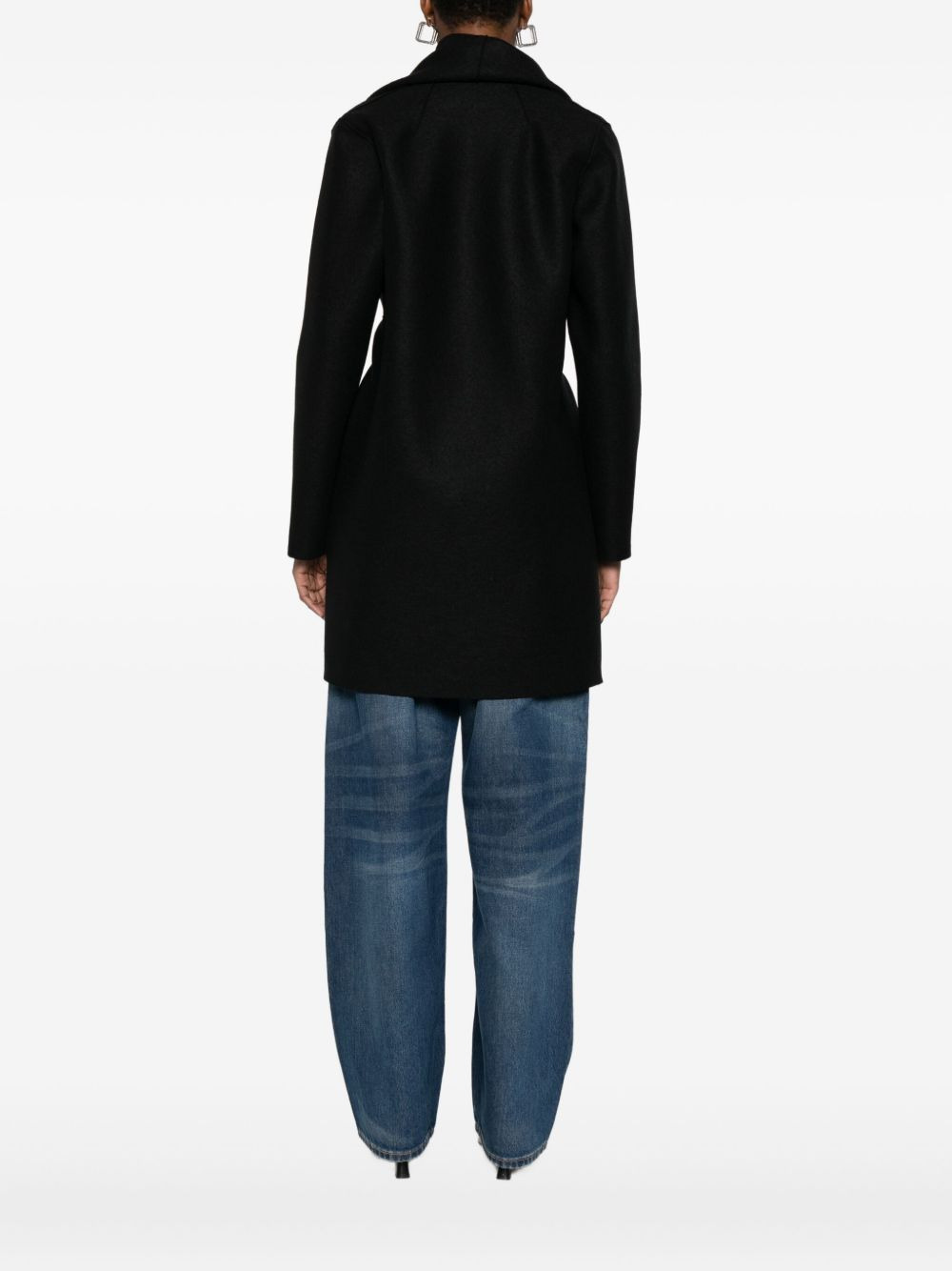 wrap-front belted coat - 4