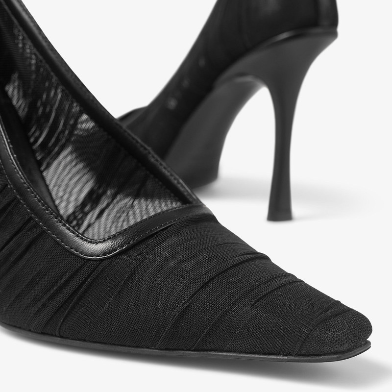 Lotta 100 Black Tulle and Nappa Pumps 4