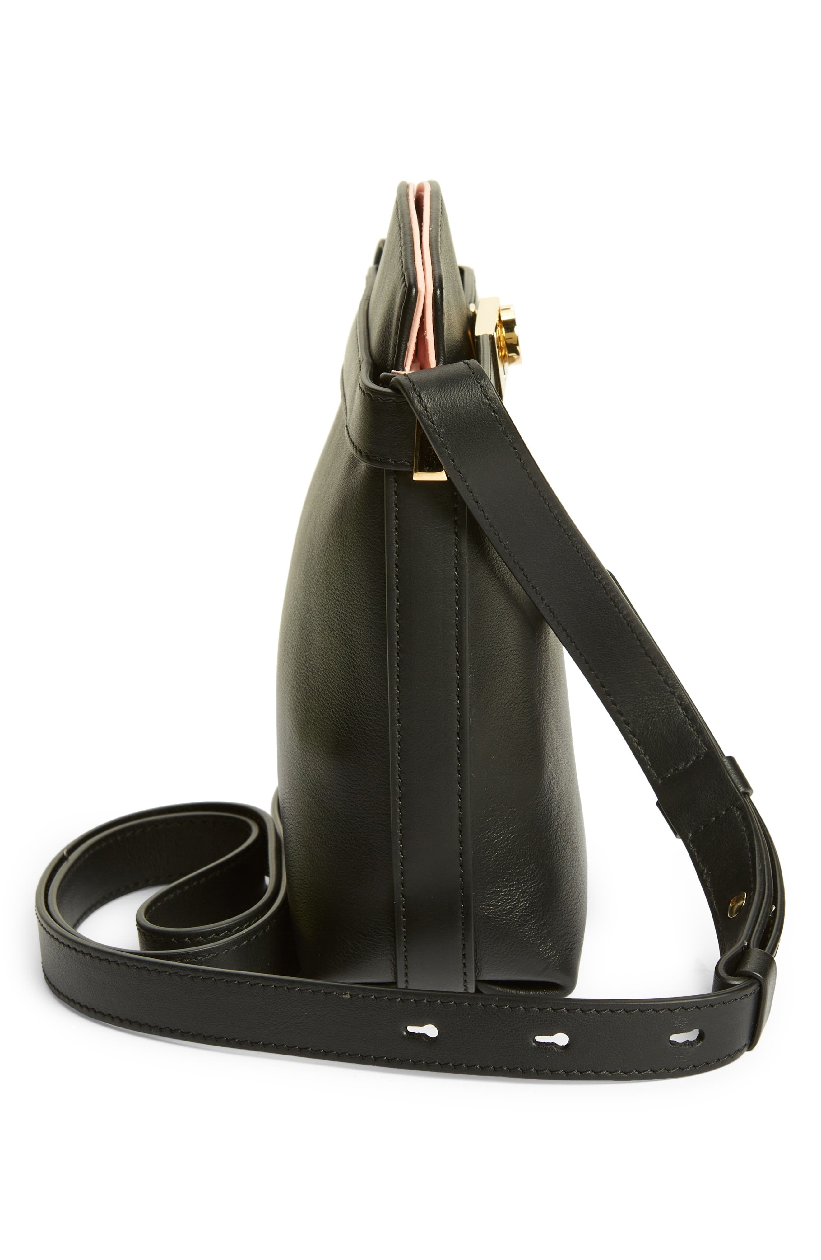 FERRAGAMO Hug Bicolor Leather Crossbody Mini Bag in Nero at Nordstrom - 3