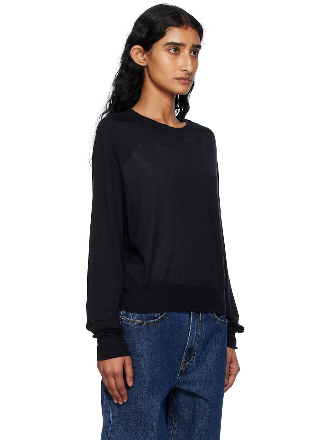 Black Angus Cashmere Crew Neck Sweater - 2