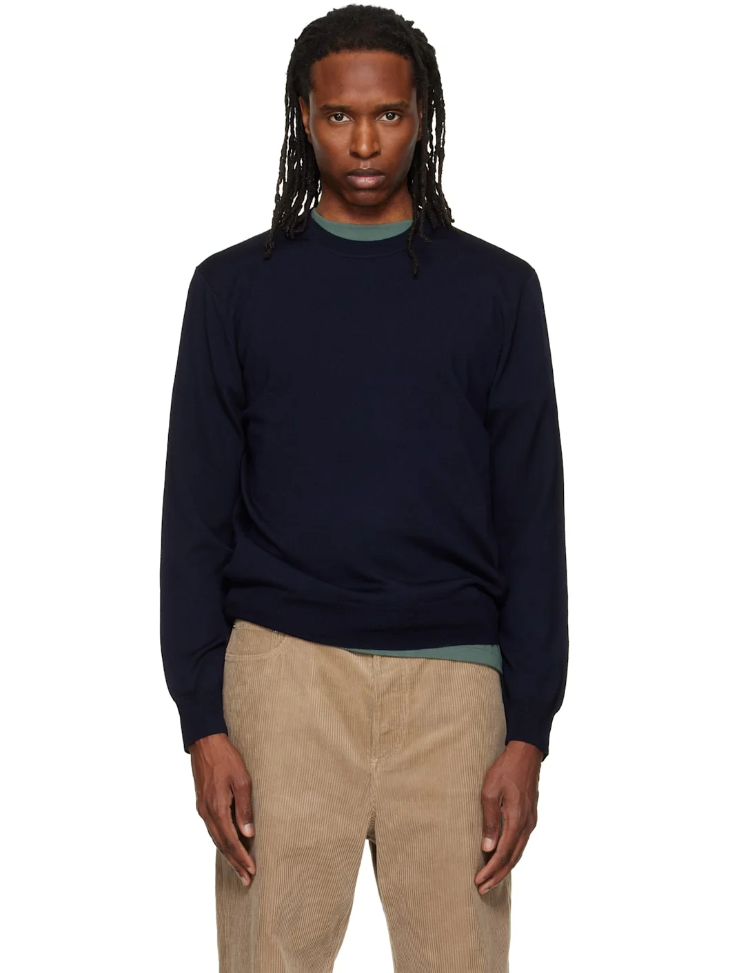 Navy Matthieu Wool Sweater - 1