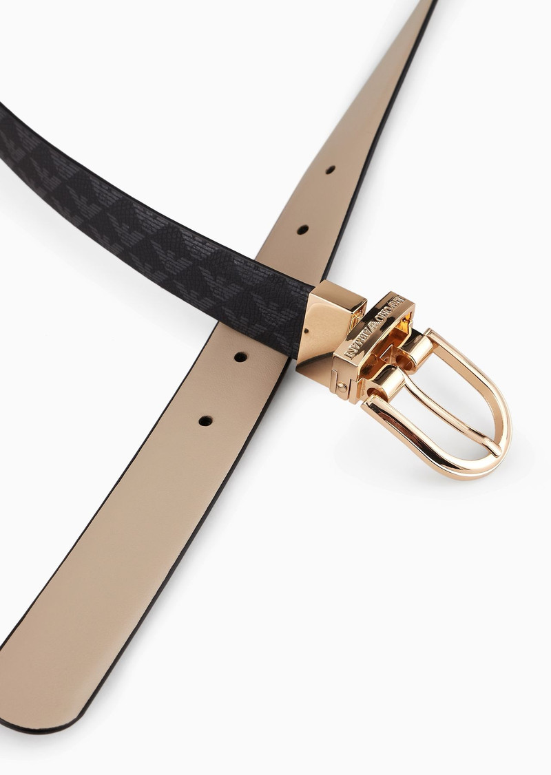 EMPORIO ARMANI All-over eagle two-toned reversible belt outlook