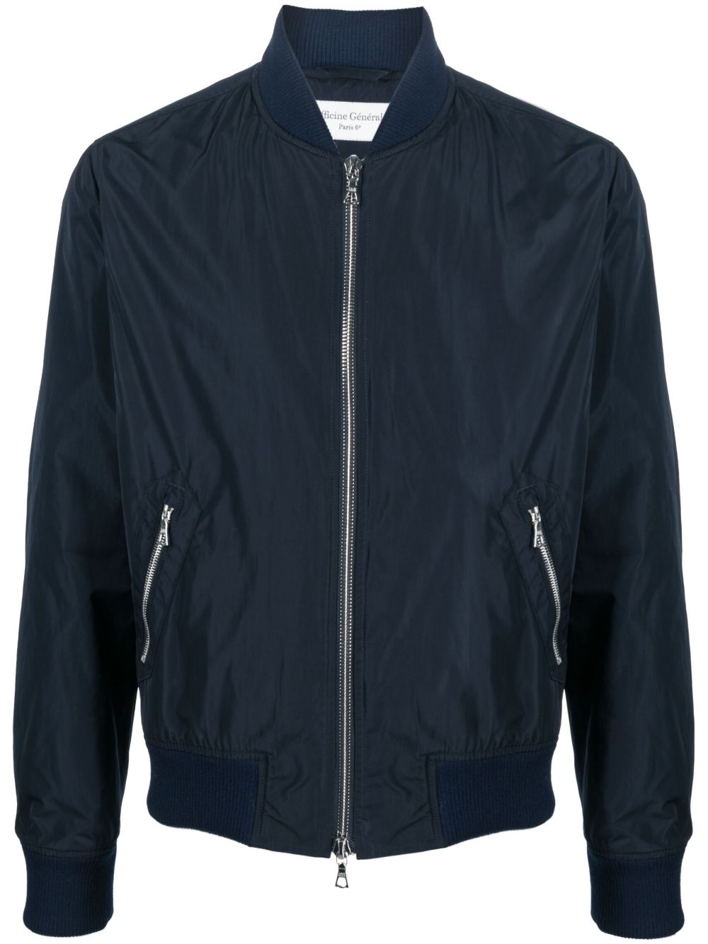 shimmer zip-up bomber jacket - 1
