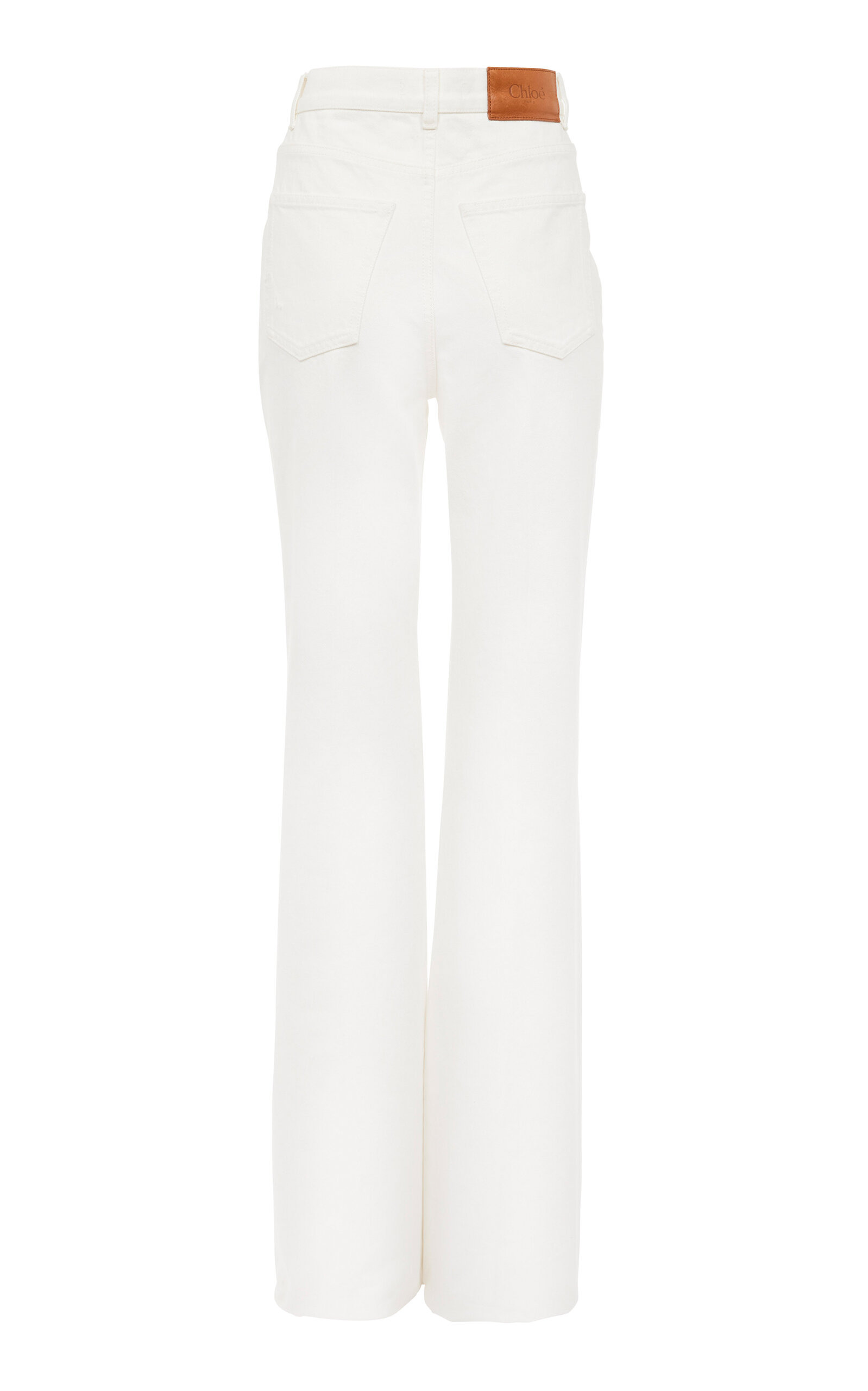 Rigid High-Rise Organic Denim Flared Jeans white - 5