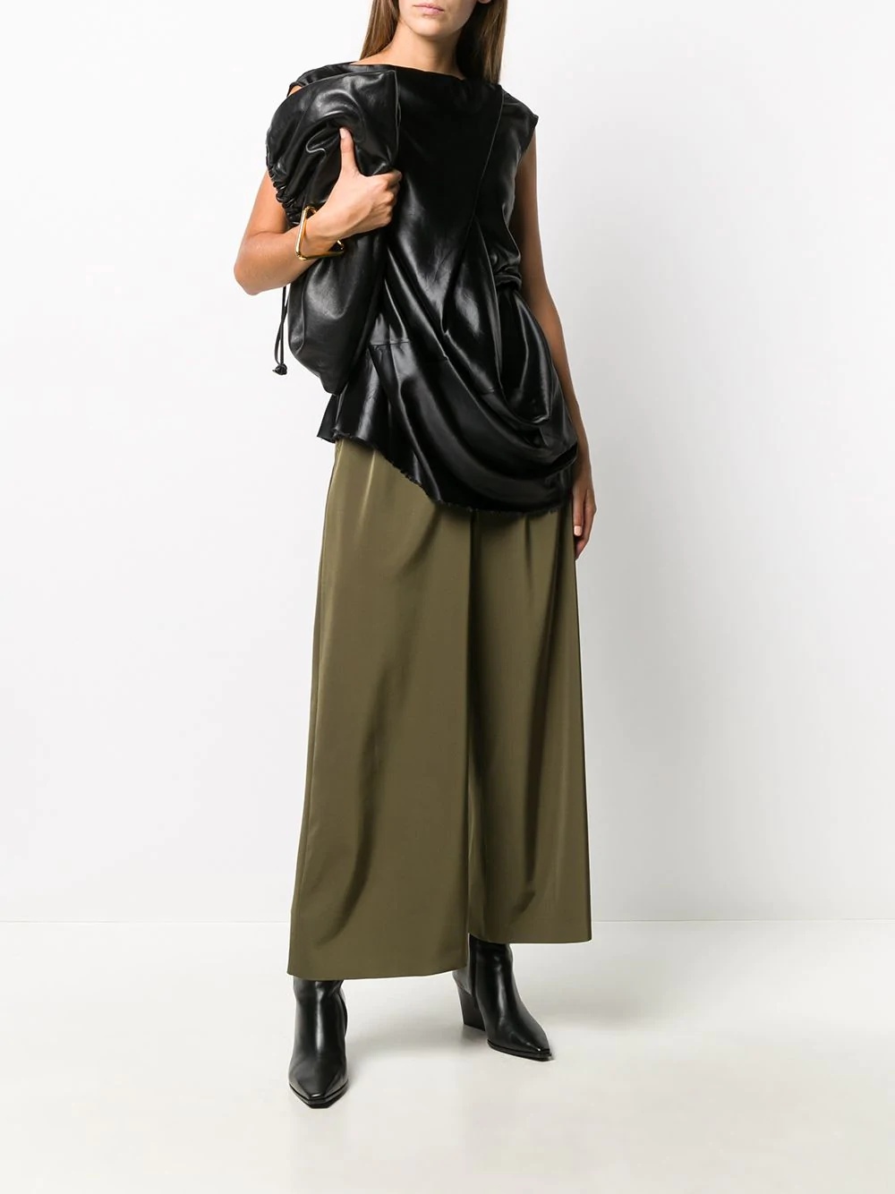 slash neck draped top - 2