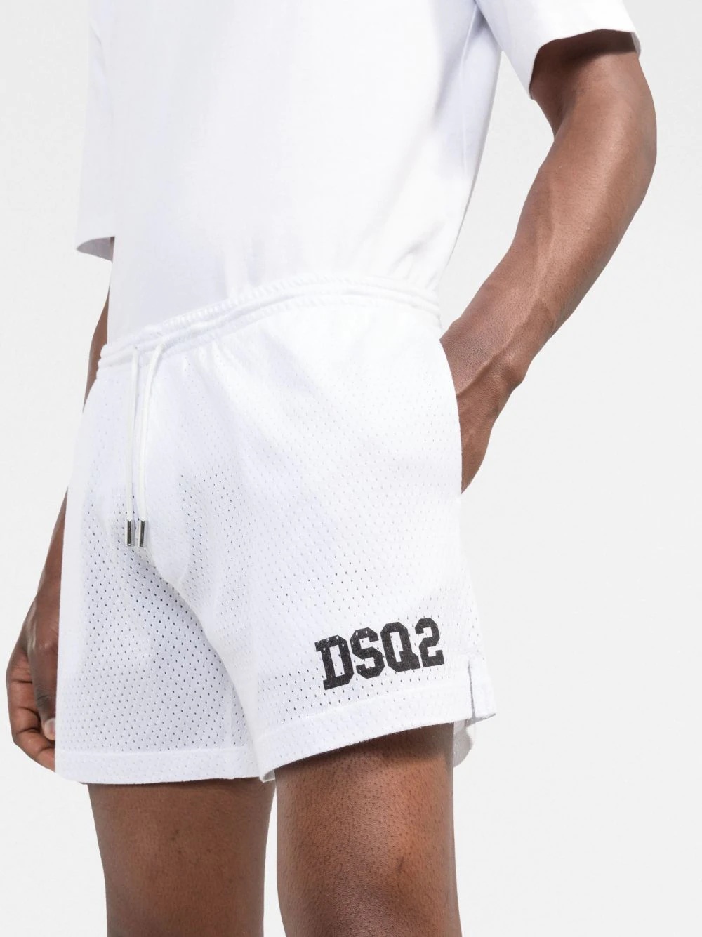 logo-print track shorts - 3