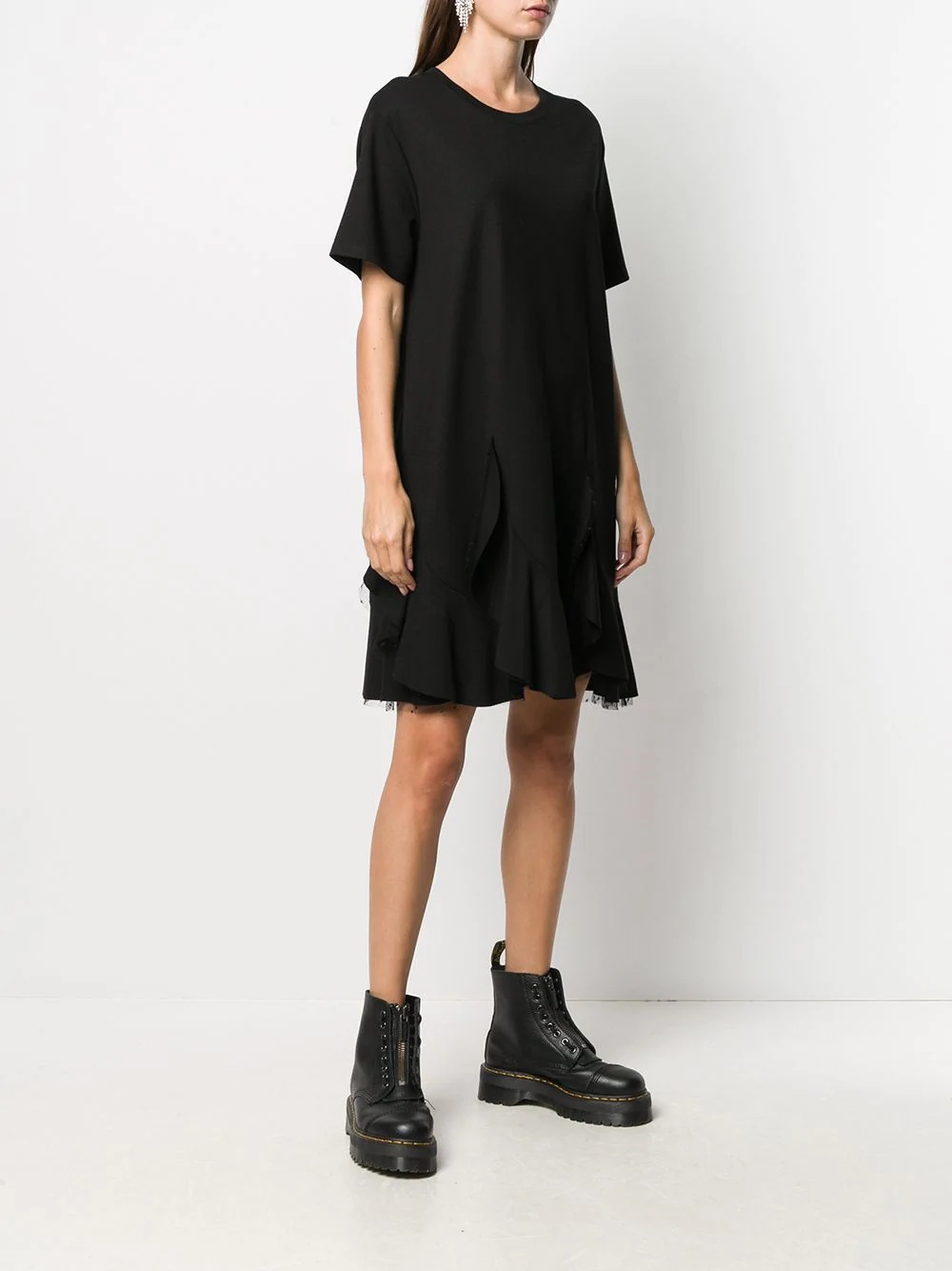 tulle detail T-shirt dress - 3