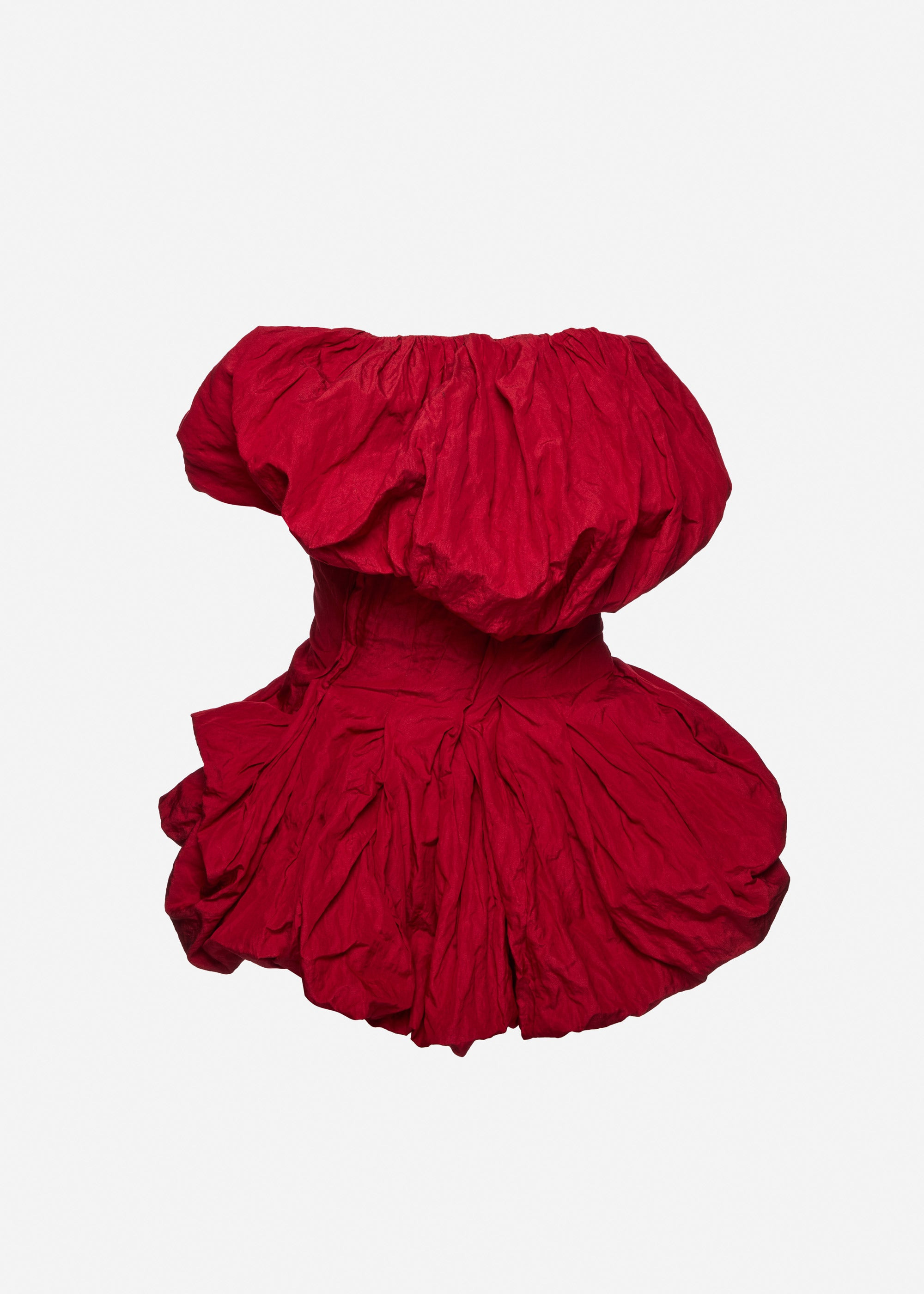 Mini bubble dress in red taffeta - 1