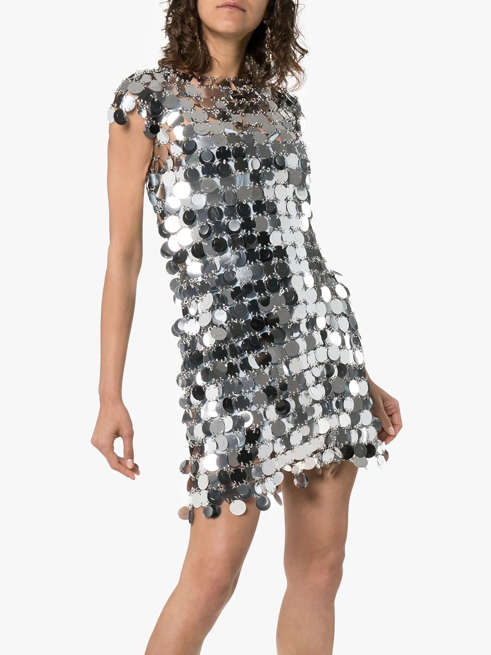 sequin chain-disc mini dress - 5