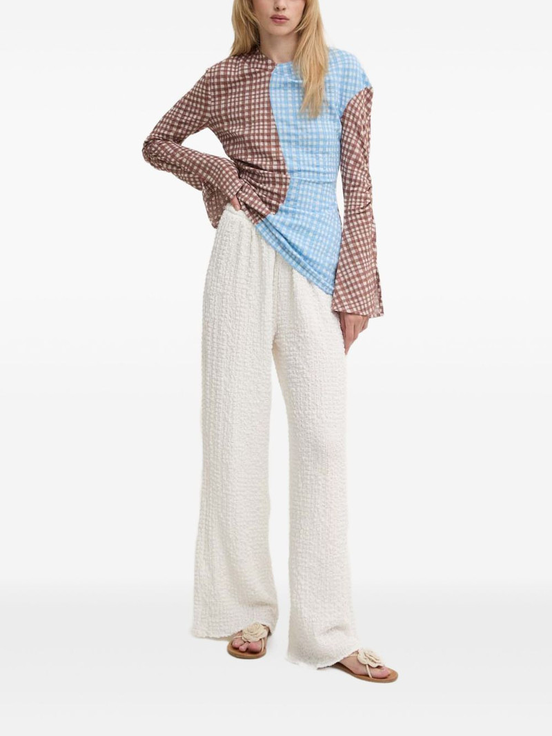 STINE GOYA gingham-pattern panelled blouse outlook