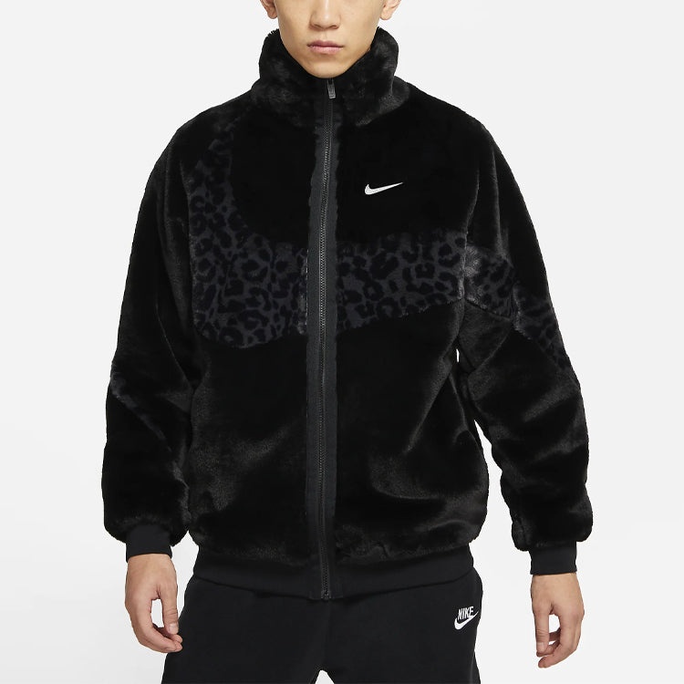 Nike Sportswear Swoosh Logo Casual FleeceJacket Men Black DH6685-010 - 4