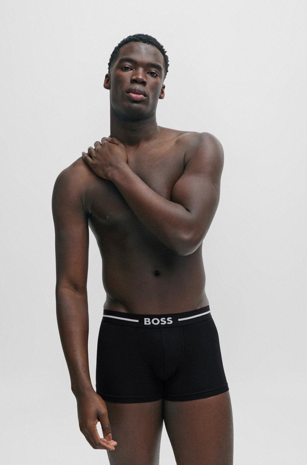 THREE-PACK OF STRETCH-COTTON TRUNKS WITH LOGO WAISTBANDS - 6