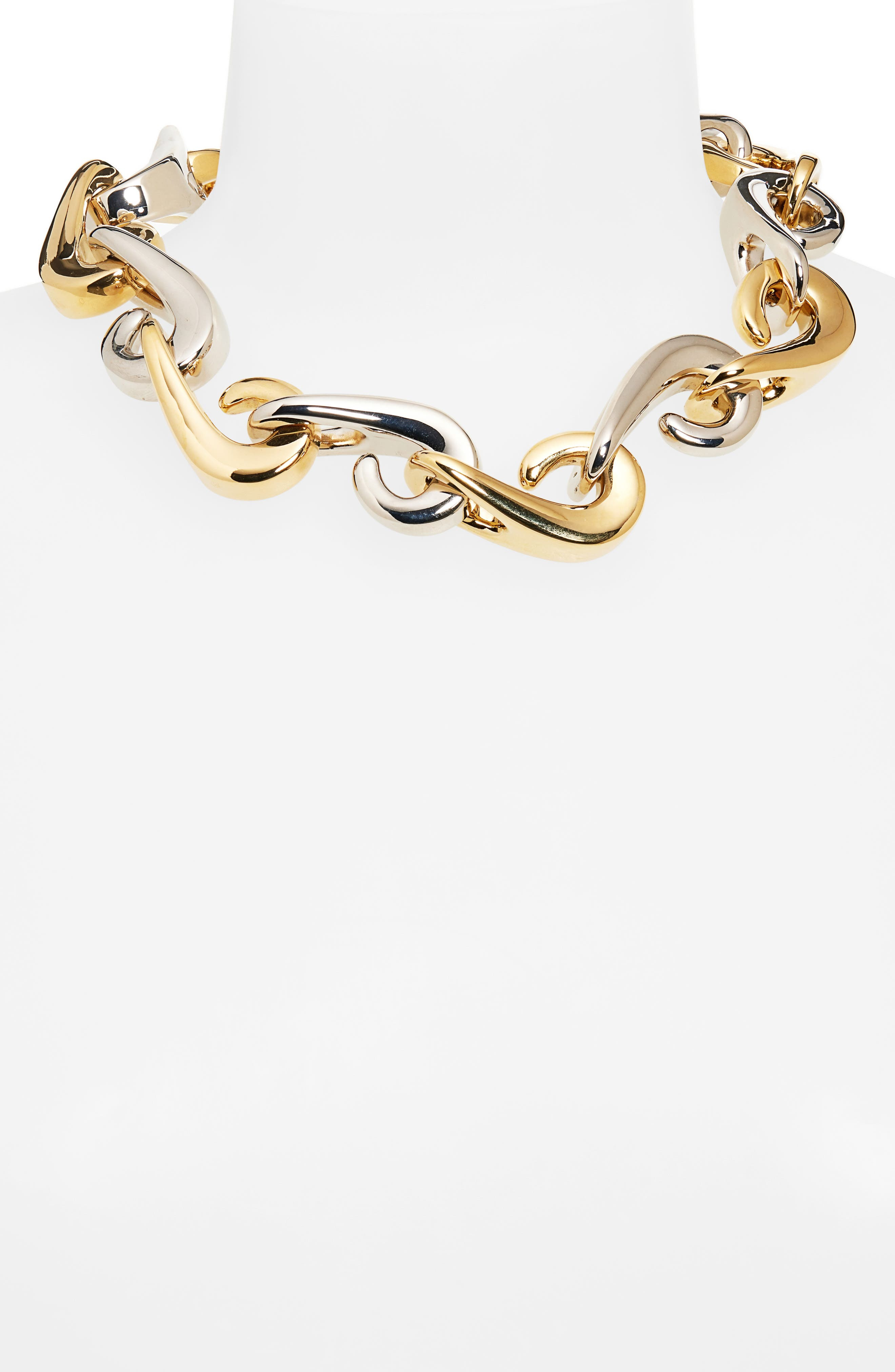 Rabanne Two Tone Hook Link Necklace in Gold /Silver at Nordstrom - 2