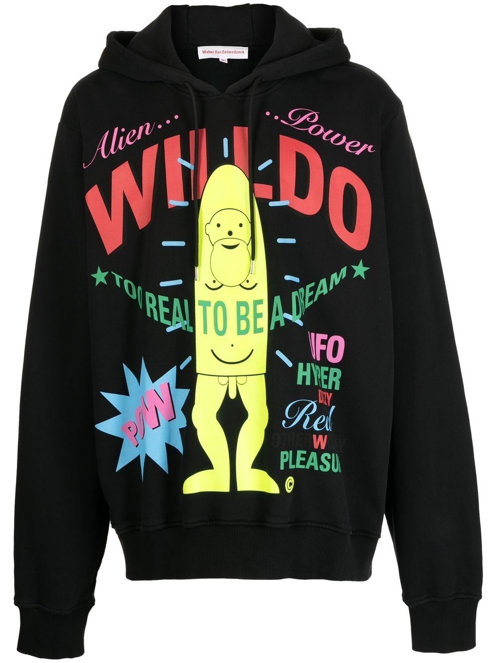 slogan-print long-sleeve hoodie - 1