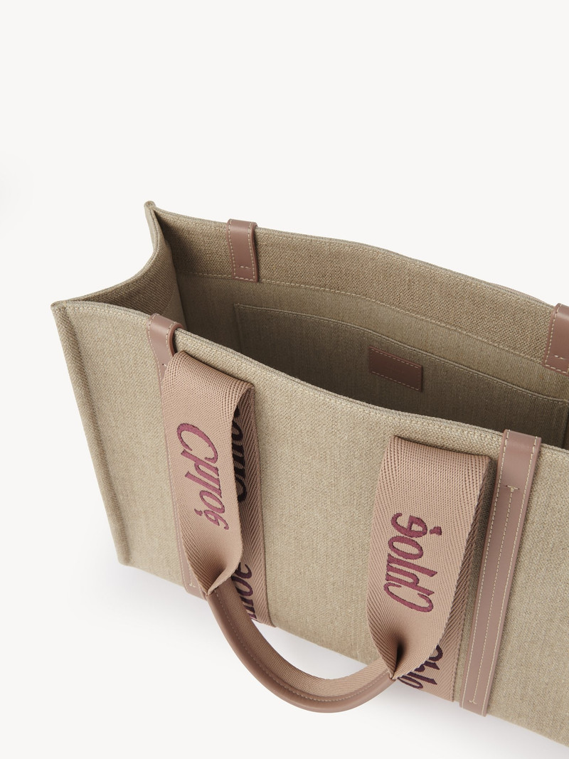 WOODY TOTE BAG IN LINEN 4