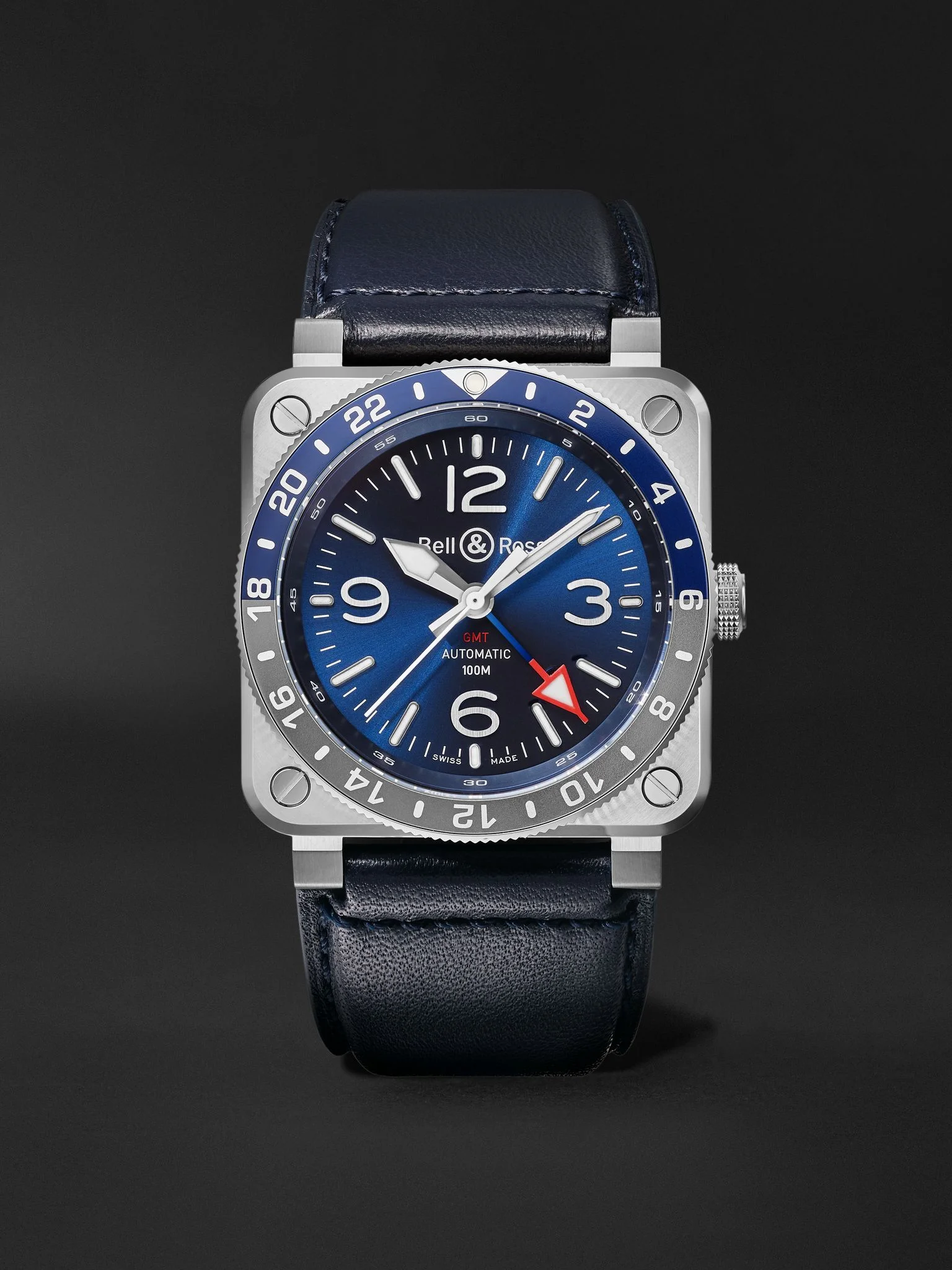 BR 03-93 GMT BLUE Automatic Stainless Steel Watch, Ref. BR0393-BLU-ST/SCA Blue - 1