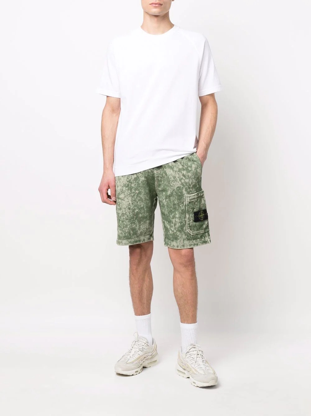 stone-wash track shorts - 2