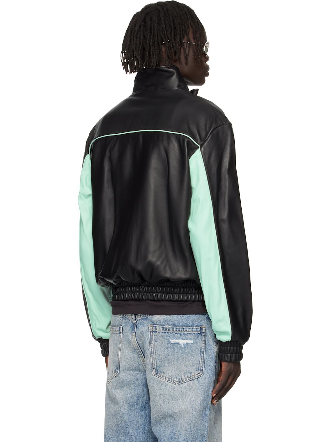 Black Track Leather Jacket - 3