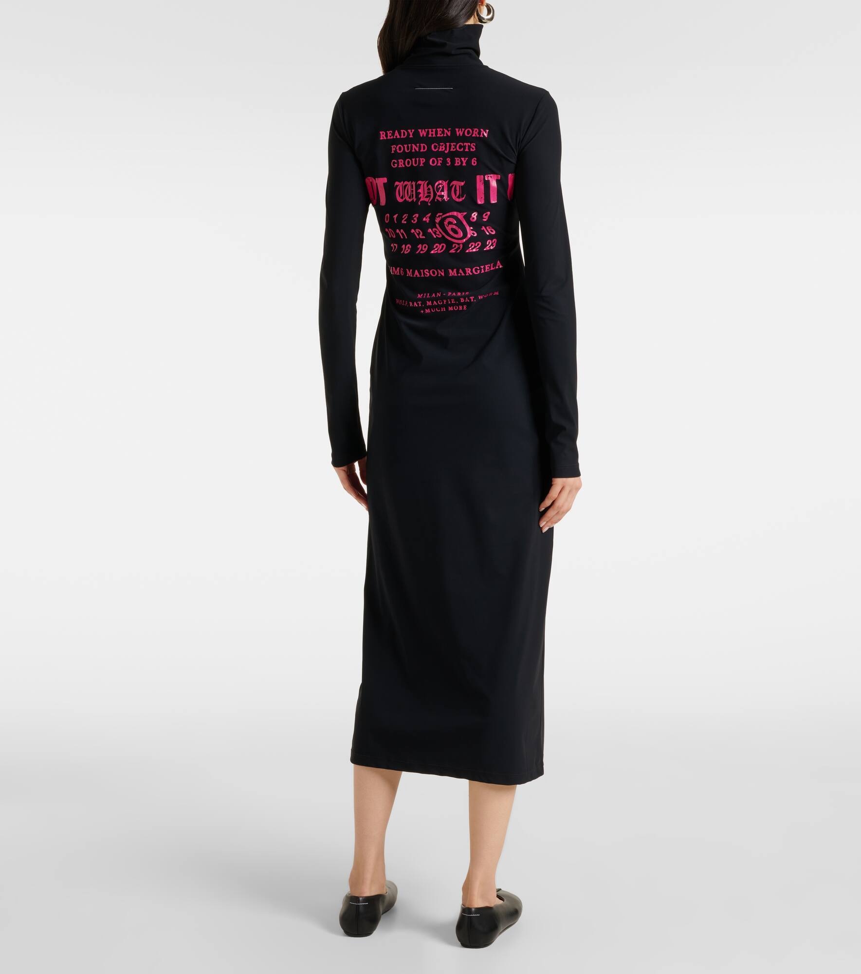 Knitted turtleneck midi dress - 3