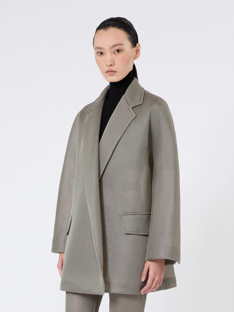 Max Mara SHOCK Oversized coat in jersey mesh - MEDIUM GREY outlook