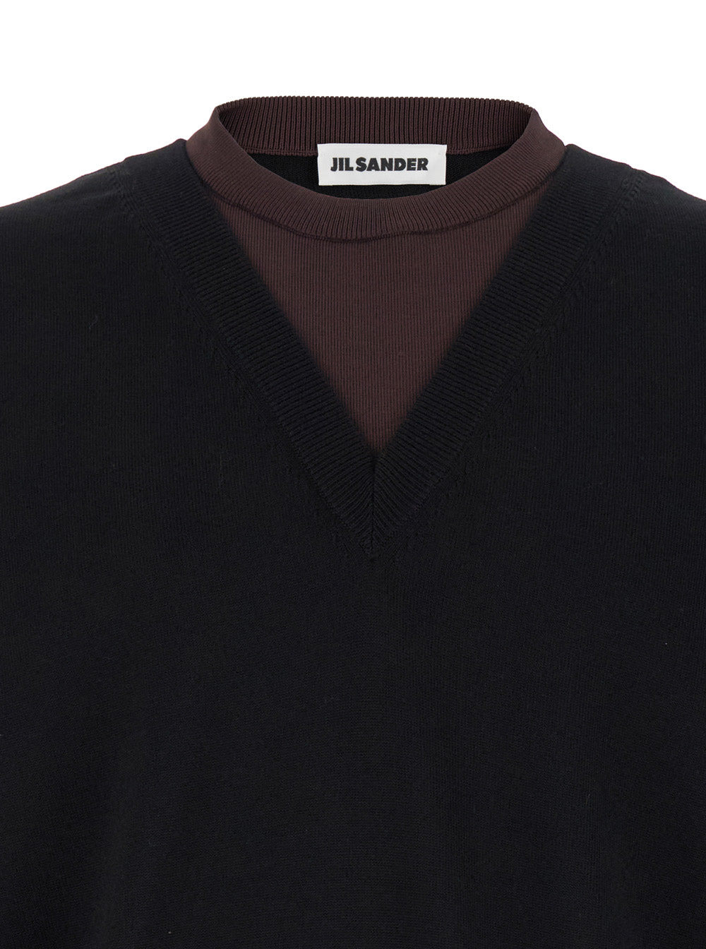 Jil Sander Men Black And Brown Double-Neck Sweater In Wool Man - 3