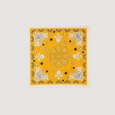Sandro Printed silk twill scarf outlook