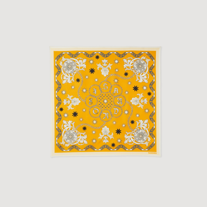 Sandro Printed silk twill scarf outlook