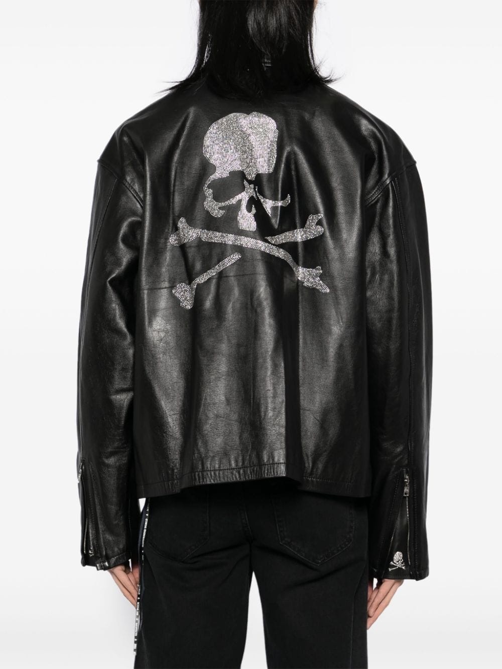 full-zip leather jacket - 4
