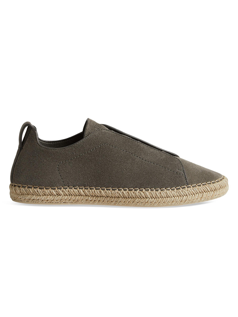 Men's Suede Triple Stitch Espadrilles Sneakers - Grey 1