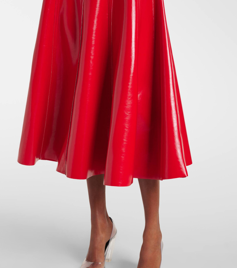 Pleated faux leather midi skirt 5