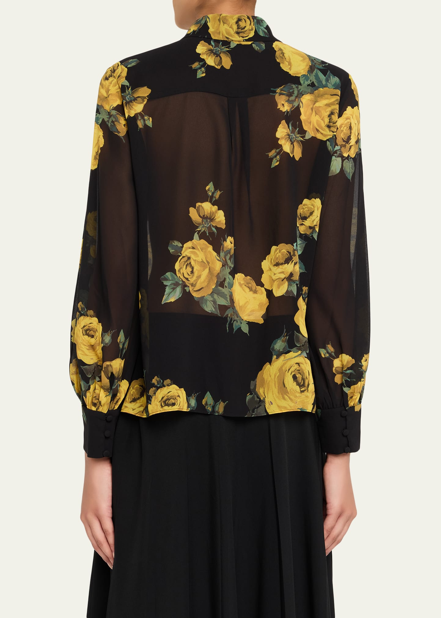 Candace Rosehips Blouson-Sleeve Buttoned Shirt - 3