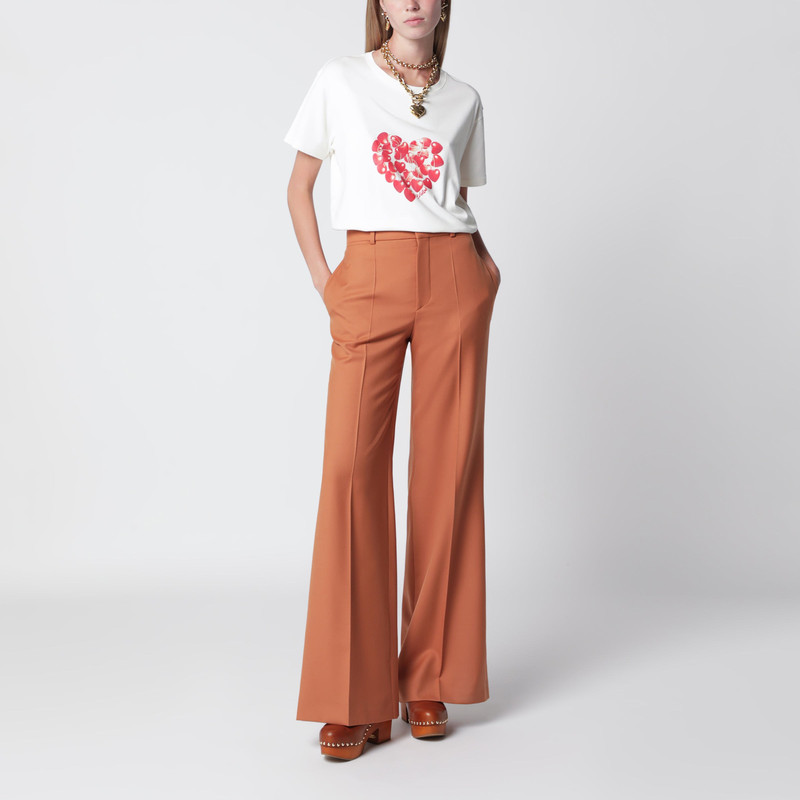 Chloé White T-shirt with cherry logo print outlook