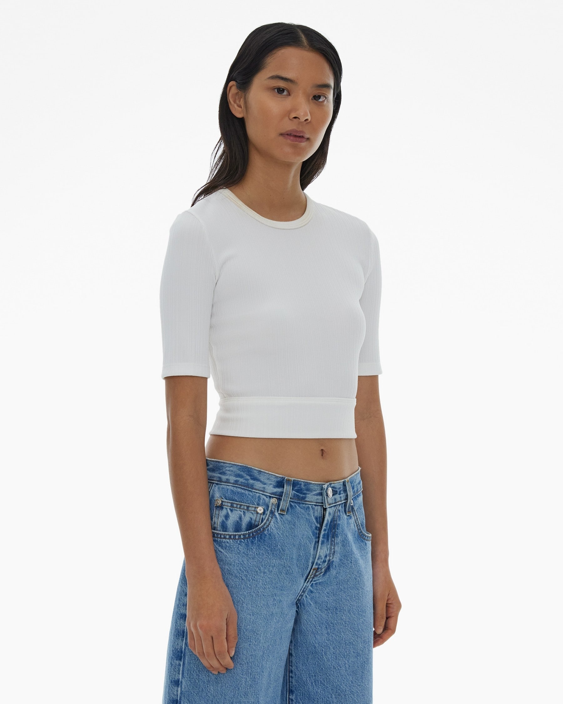 CROPPED RIB TEE - 5