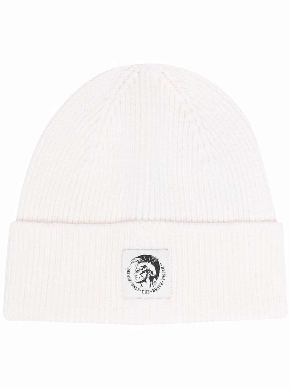 Mohawk-patch rib-knit beanies - 1