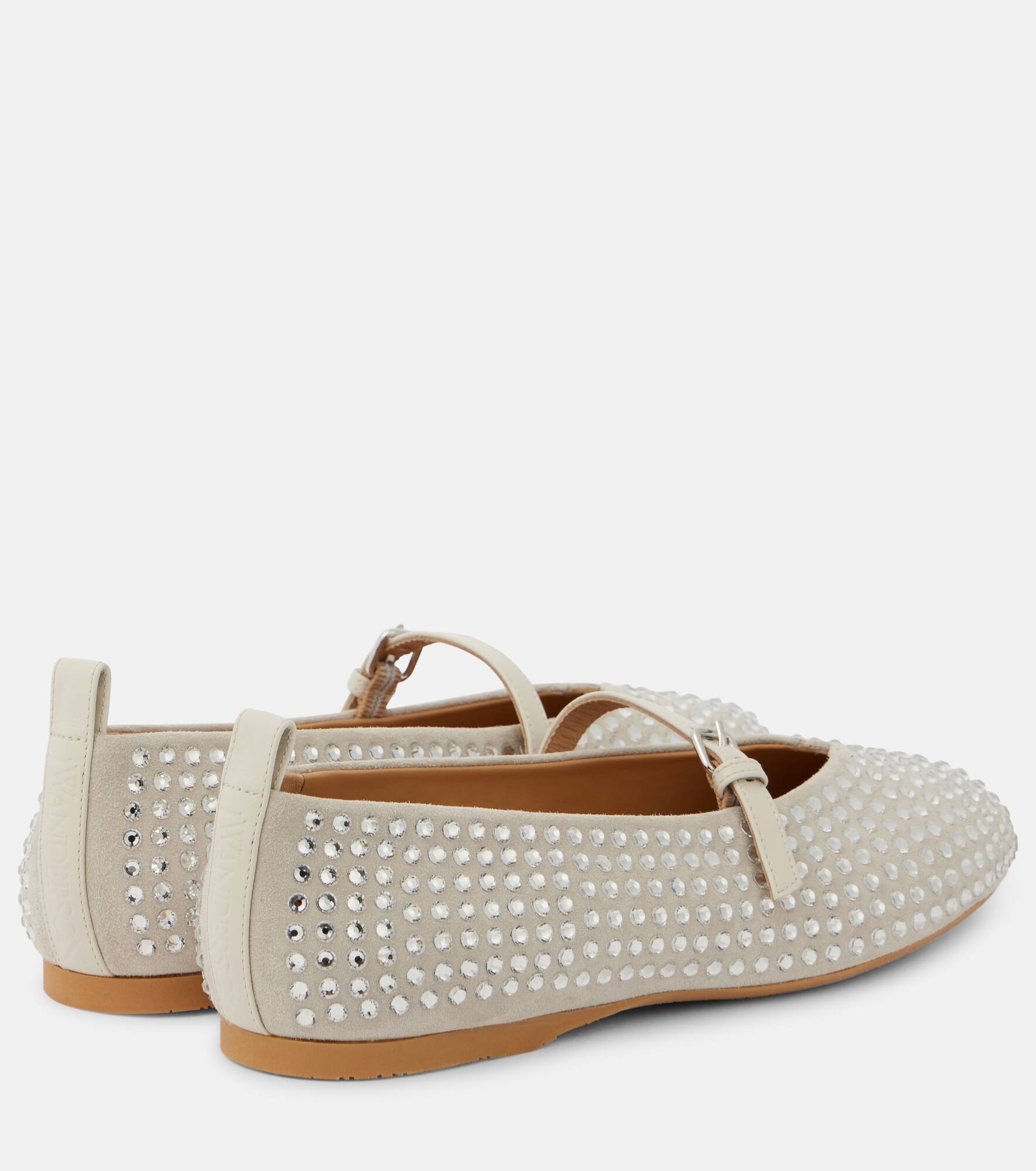 Embellished suede ballet flats - 3