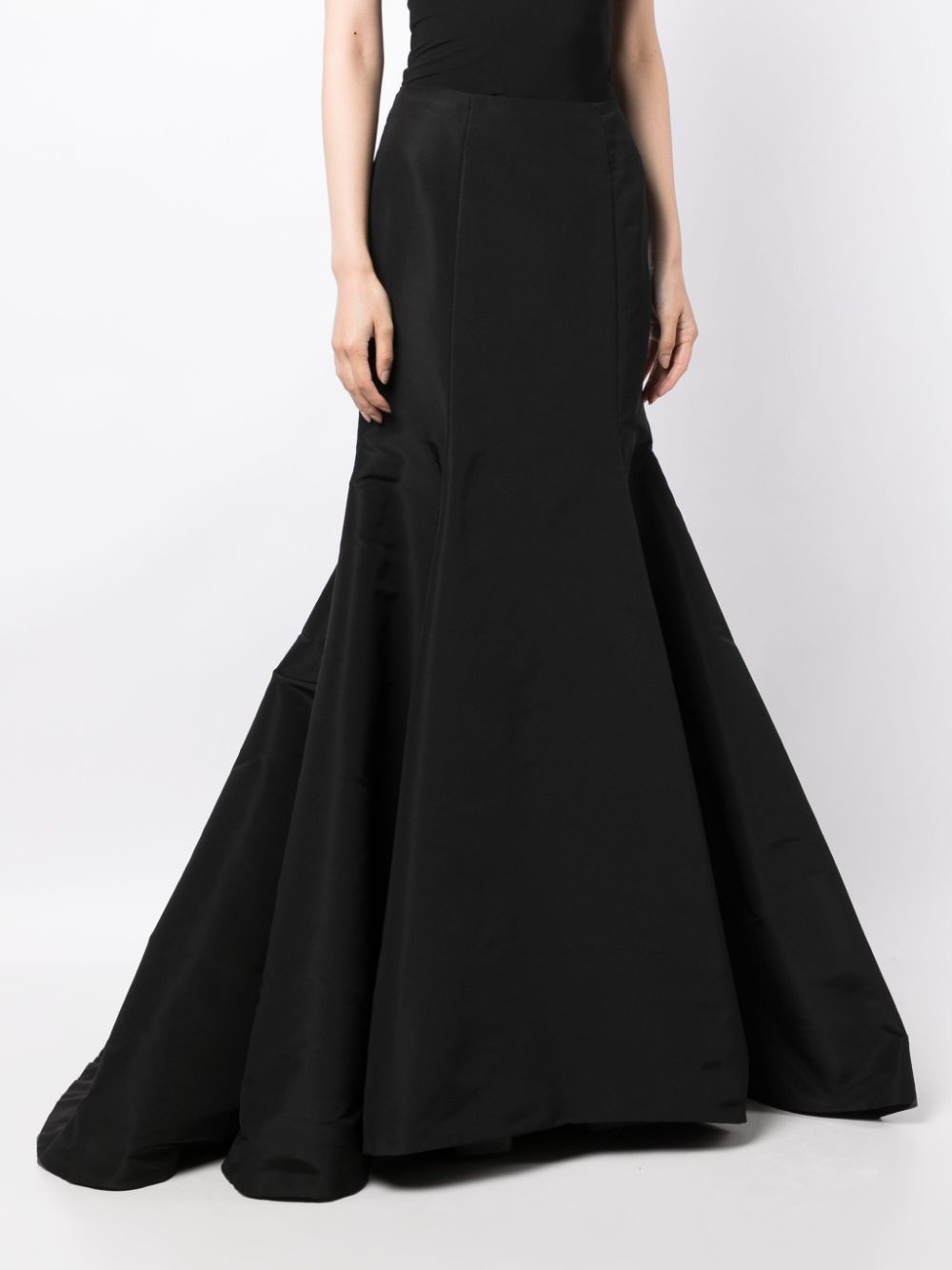 high-waisted trumpet silk skirt - 3