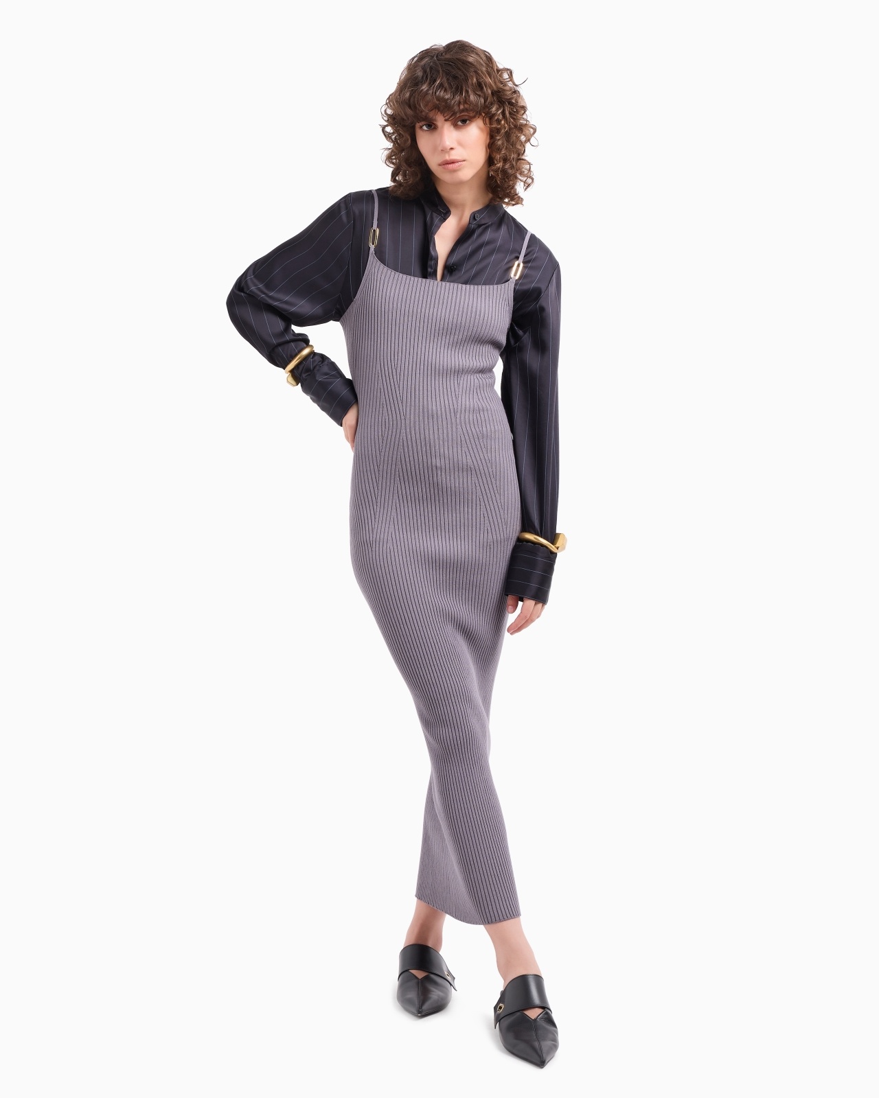 DAWN TO DUSK RIB-KNIT LONG DRESS - 2