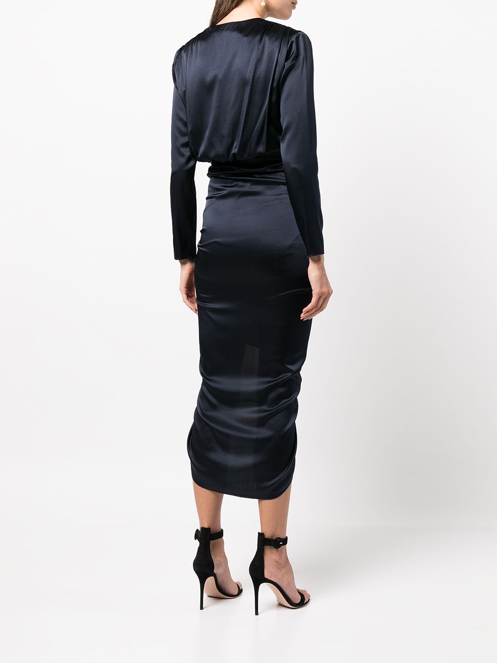 Cameri ruched long-sleeve midi dress - 4