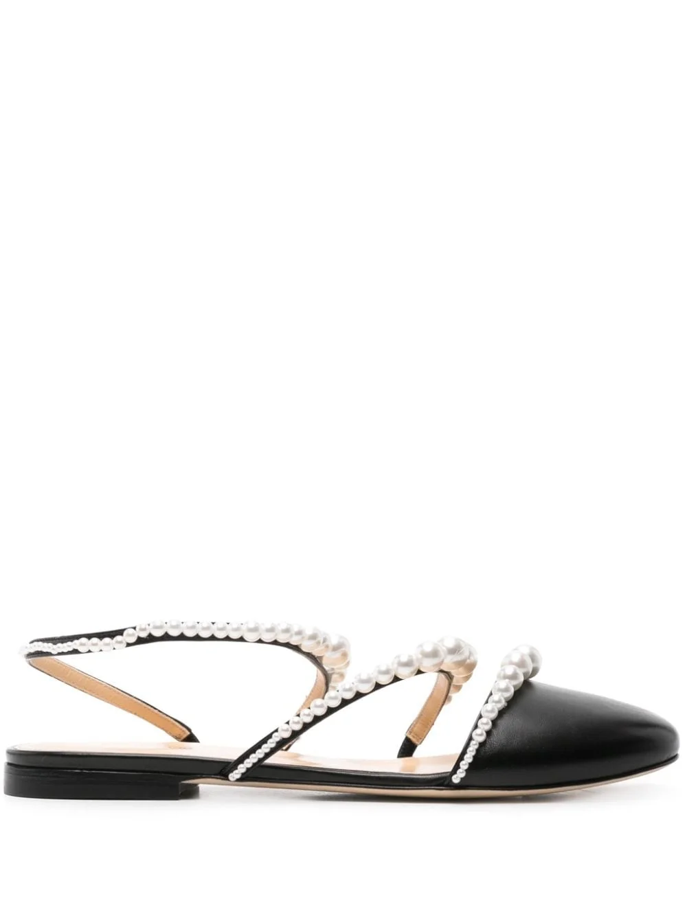 pearl-embellished leather ballerina shoes - 1