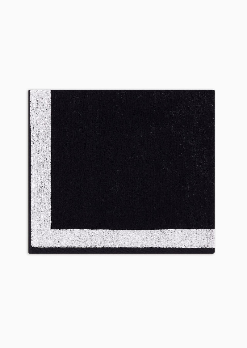 Cotton-terry beach towel with oversized jacquard logo 1