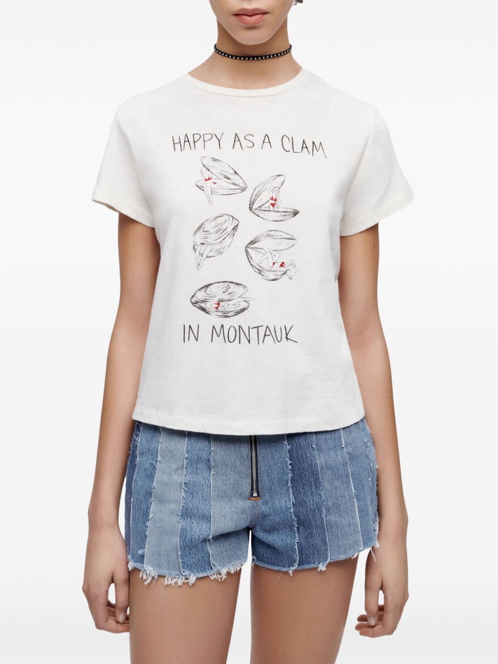 Happy as a Clam-print T-shirt - 3