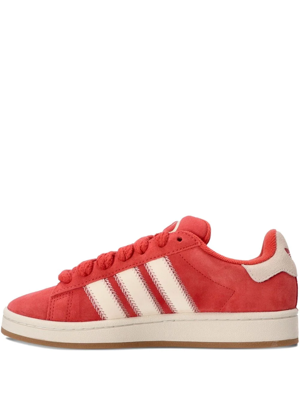 suede leather three-stripe sneakers - 1