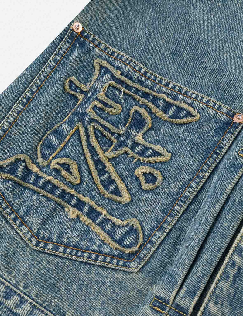 EVISU X F-LAGSTUF-F Shuga and Seagull Embroidery Relax Fit Denim Jacket 8