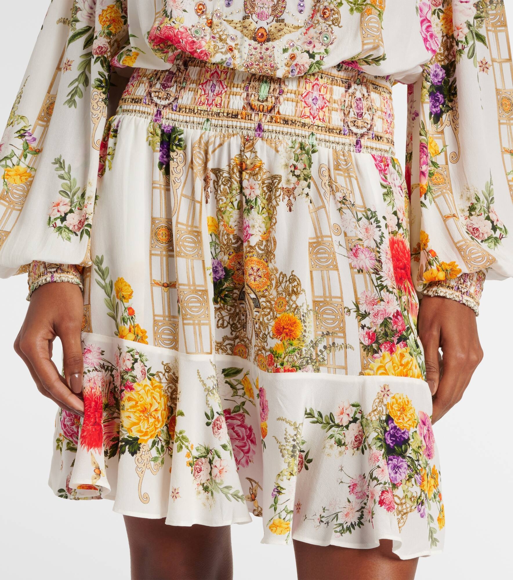 Floral silk minidress - 5