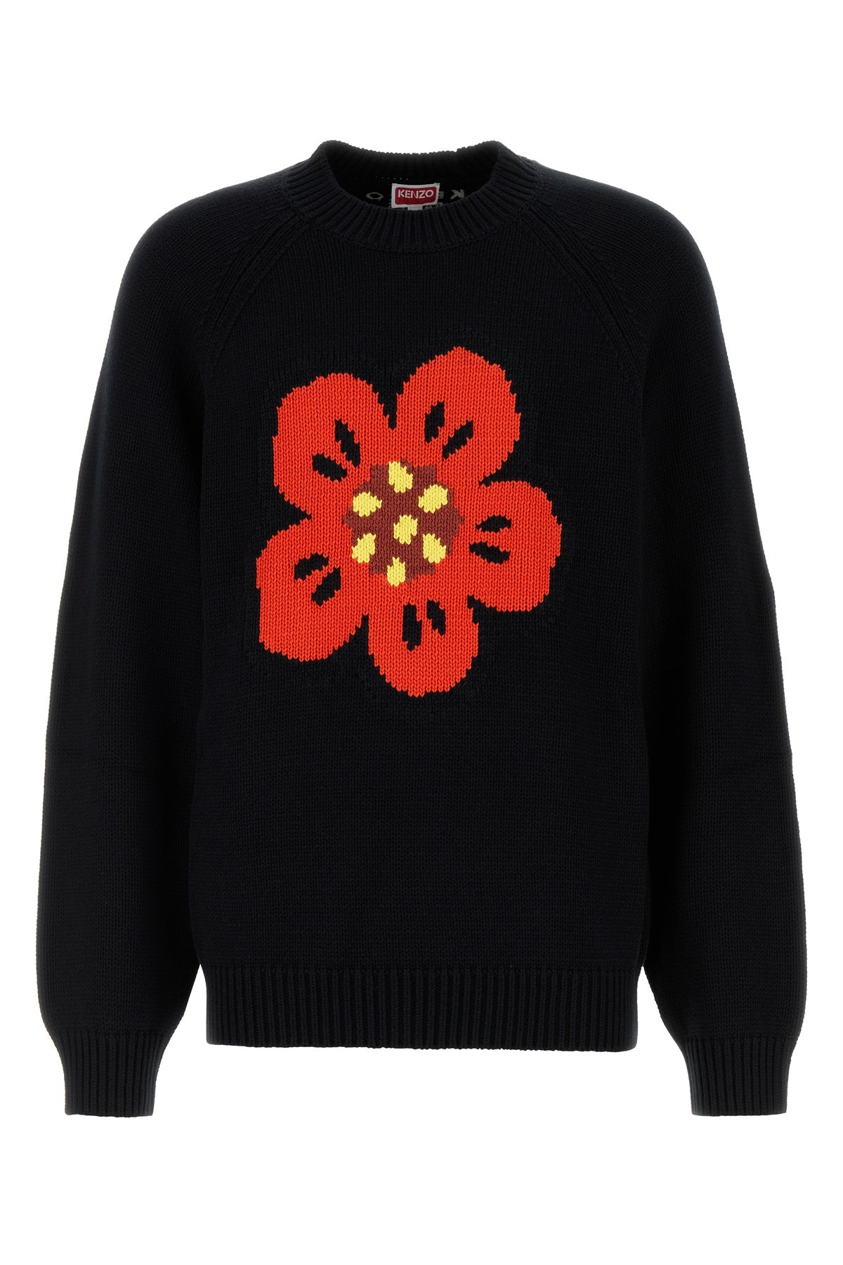 Black cotton blend sweater - 1