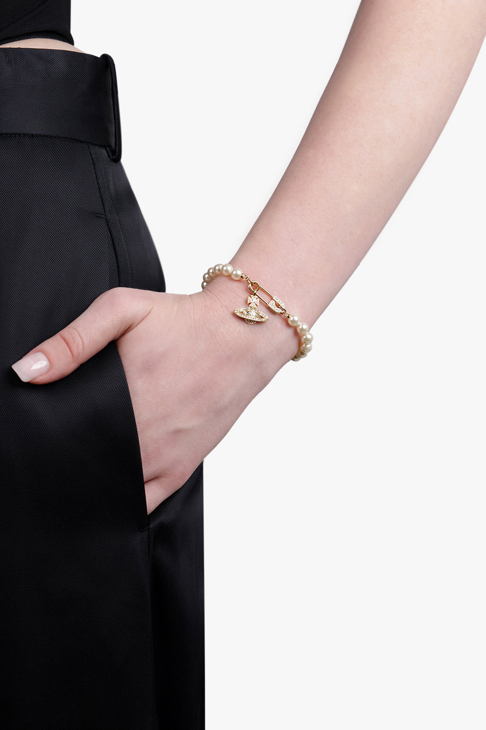 LUCRECE PEARL BRACELET | CREAM ROSE PEARL/GOLD - 3
