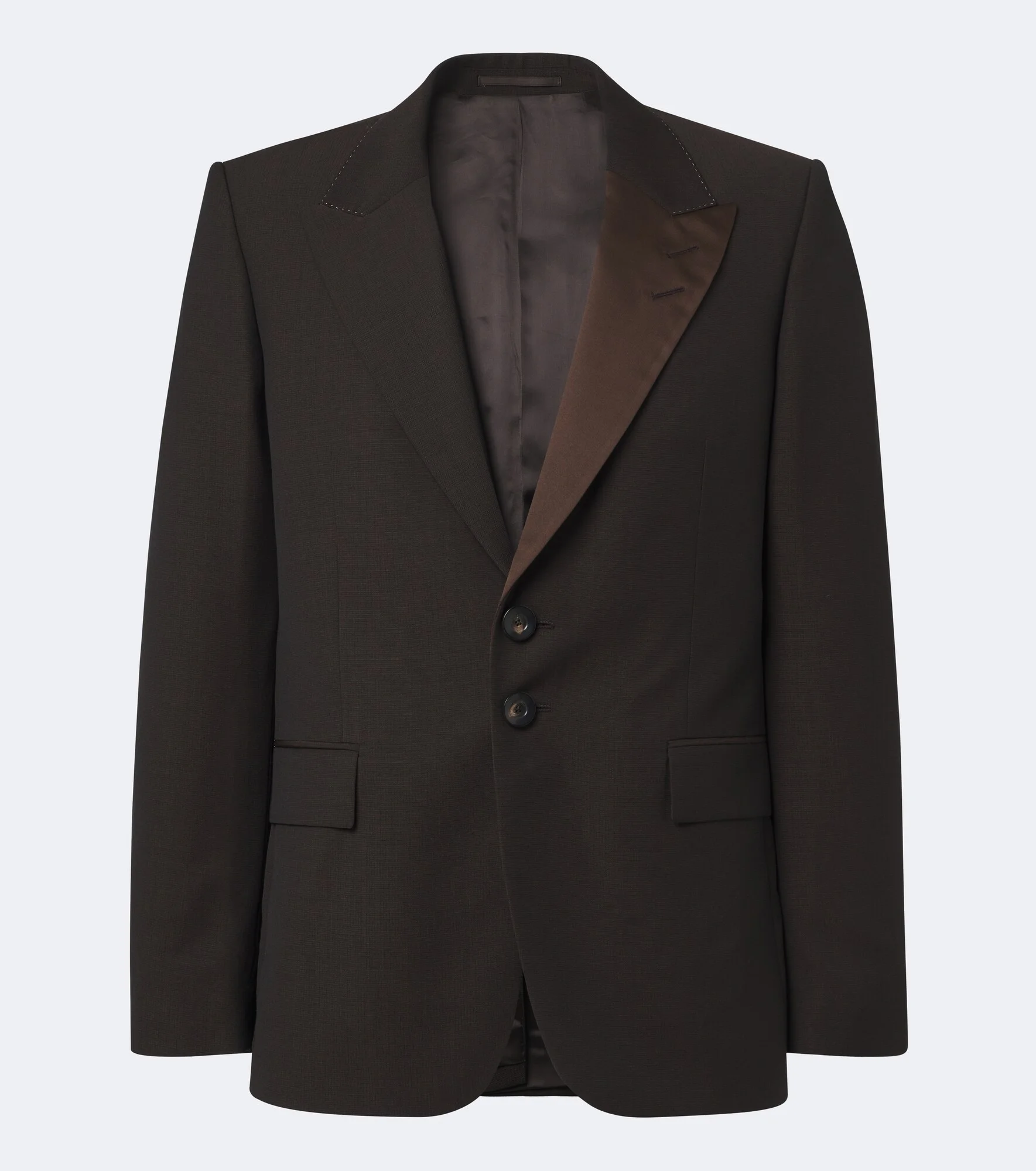 Atto satin-trimmed virgin wool blazer - 1