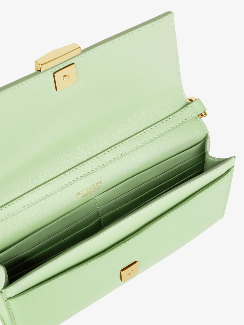 4G WALLET IN SHINY LEATHER WITH CHAIN 5