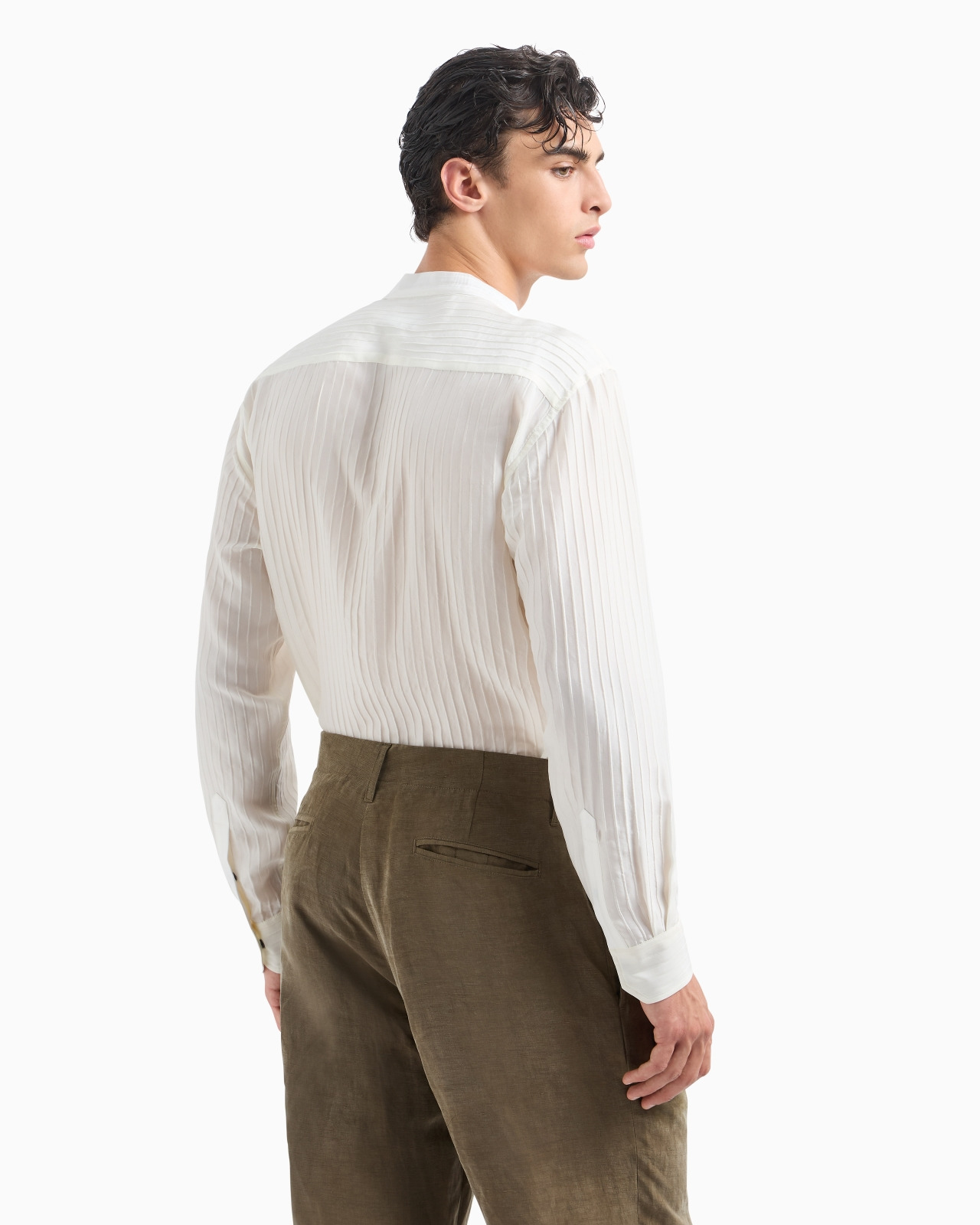 VISCOSE AND SILK JACQUARD SHIRT - 3